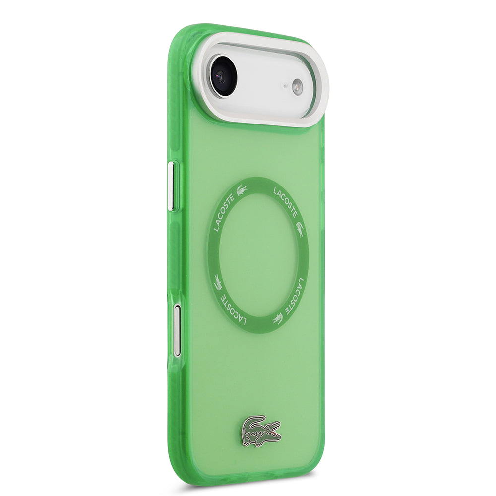 Lacoste iPhone 17 Air Orjinal Lisanslı M-safe Şarj Özellikli İkonik Timsah Logolu Buzlu Kılıf