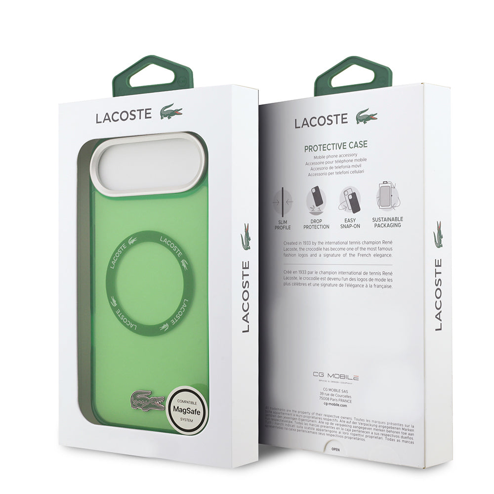 Lacoste iPhone 17 Air Orjinal Lisanslı M-safe Şarj Özellikli İkonik Timsah Logolu Buzlu Kılıf