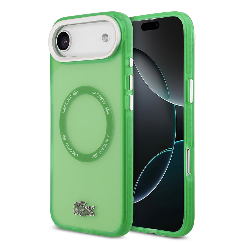 Lacoste iPhone 17 Air Orjinal Lisanslı M-safe Şarj Özellikli İkonik Timsah Logolu Buzlu Kılıf
