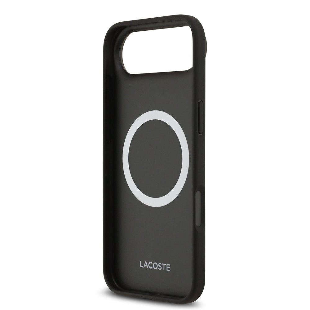 Lacoste iPhone 17 Air Orjinal Lisanslı M-safe Şarj Özellikli PU Deri Tasarımlı Kartlıklı Karışık Monogram Desenli Kılıf