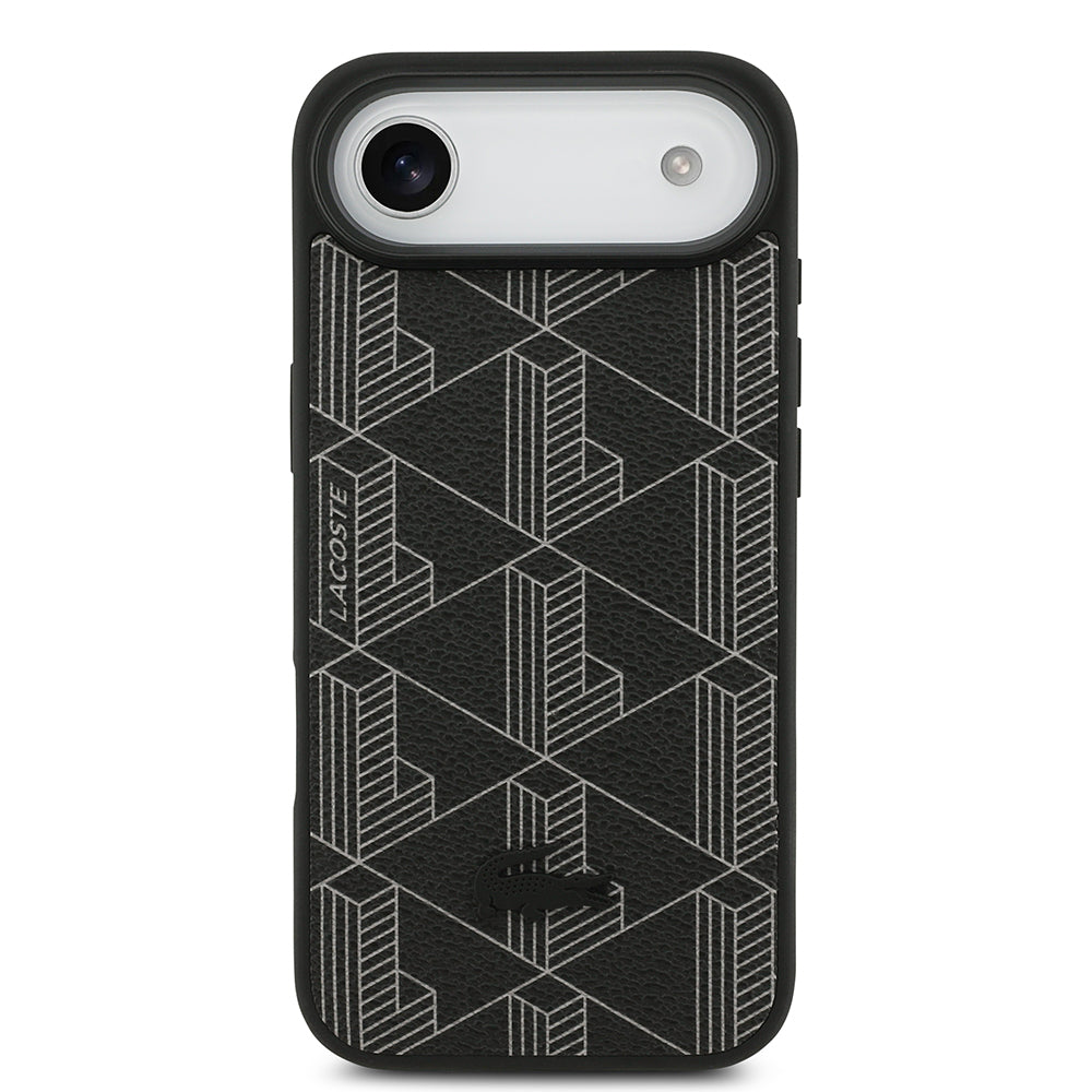 Lacoste iPhone 17 Air Orjinal Lisanslı M-safe Şarj Özellikli PU Deri Tasarımlı Kartlıklı Karışık Monogram Desenli Kılıf