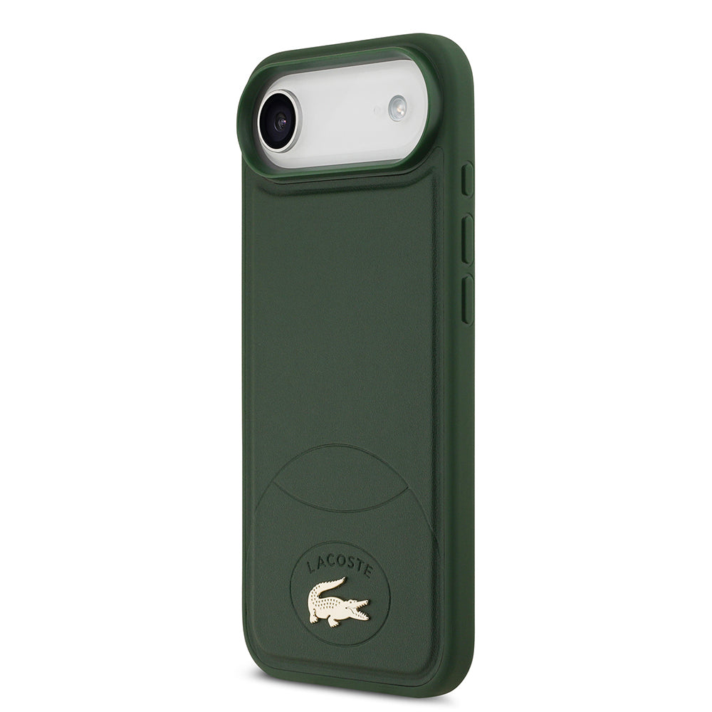 Lacoste iPhone 17 Air Orjinal Lisanslı M-safe Şarj Özellikli PU Deri Tasarımlı Metal Logolu Kılıf