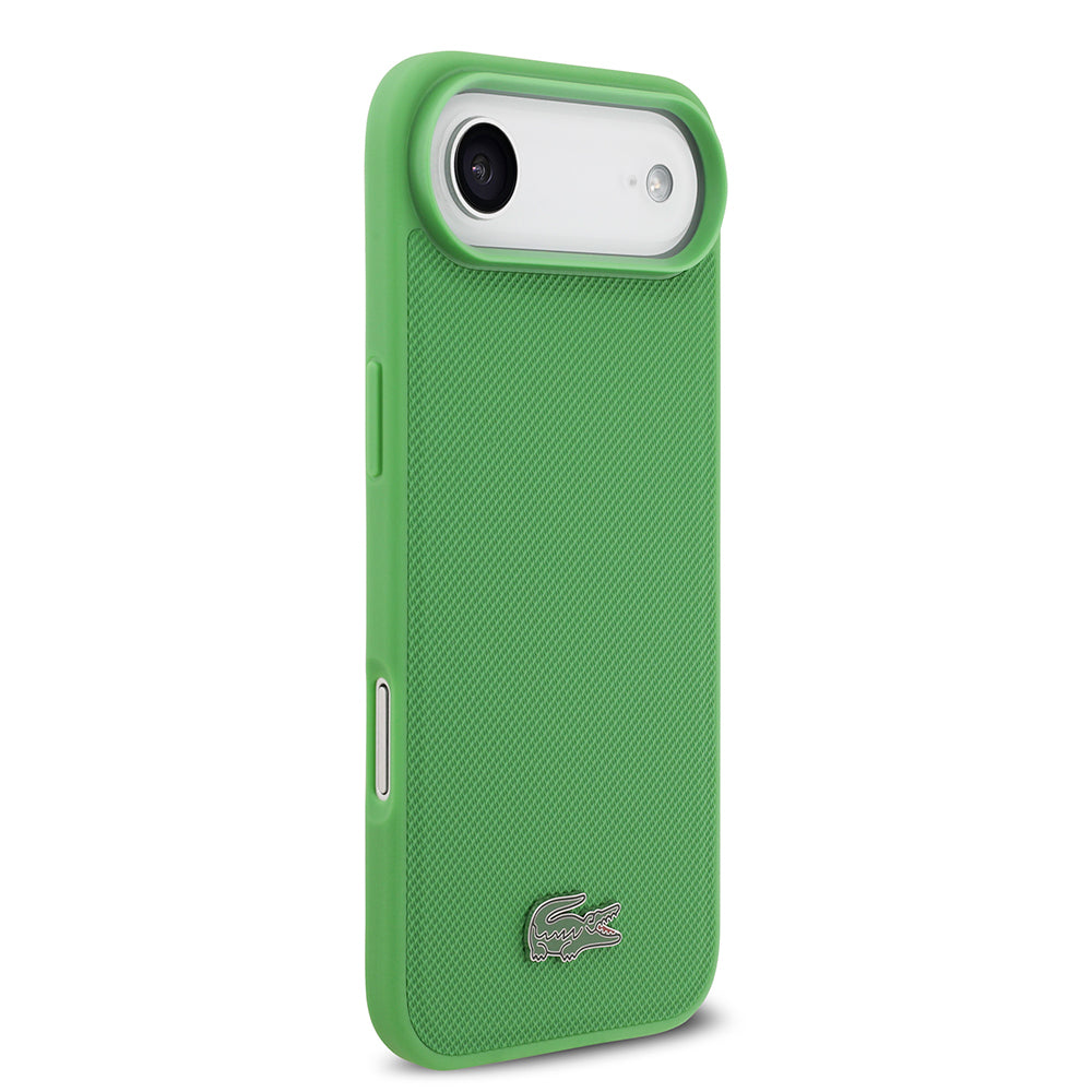 Lacoste iPhone 17 Air Orjinal Lisanslı M-safe Şarj Özellikli PU Pike Desenli Metal Logolu Kartlıklı Kılıf