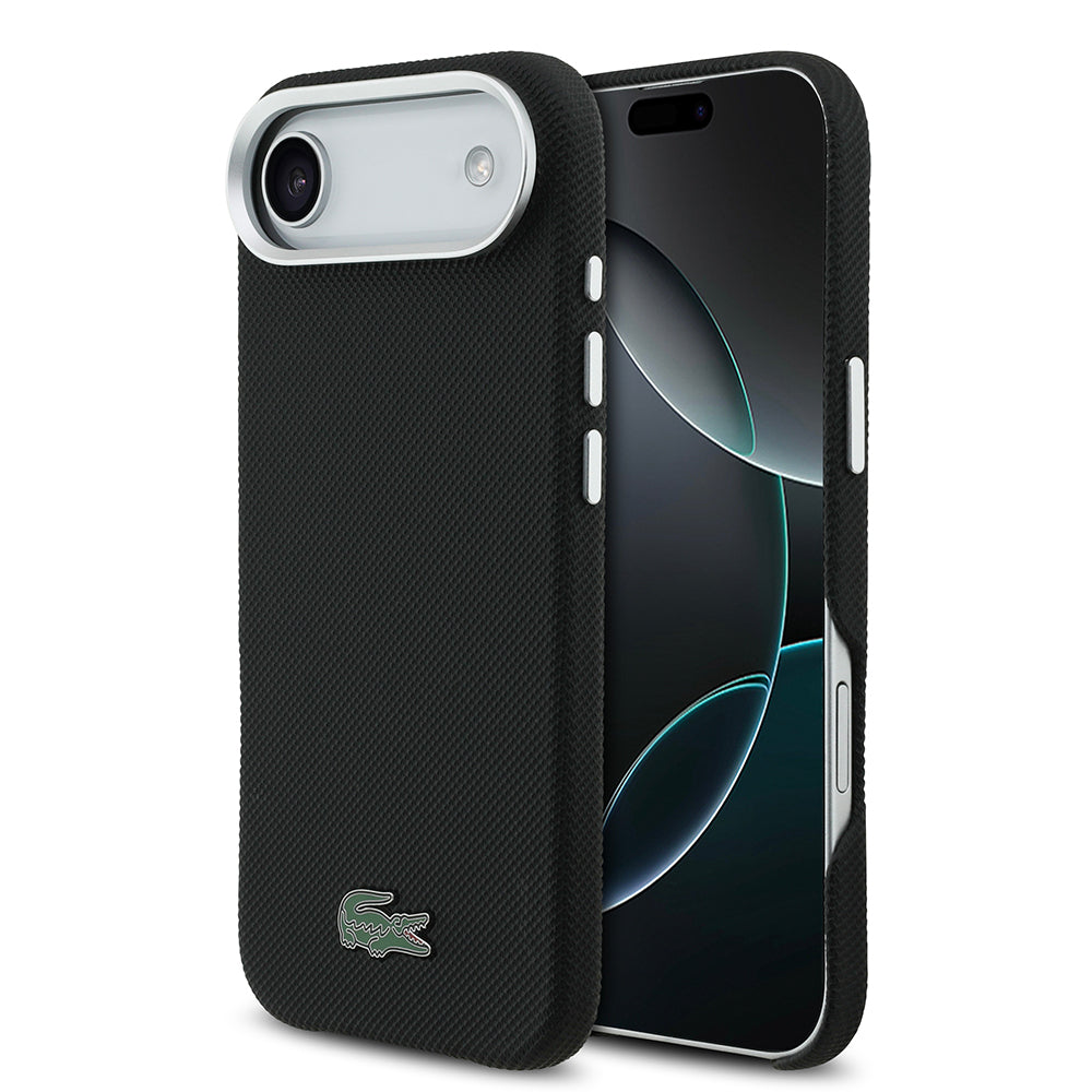 Apple iPhone 17 Air Lacoste Orjinal Lisanslı M-Safe Şarj Özellikli PVC Pike Desenli Arka Yüzey İkonik Timsah Dokuma Logolu Kılıf