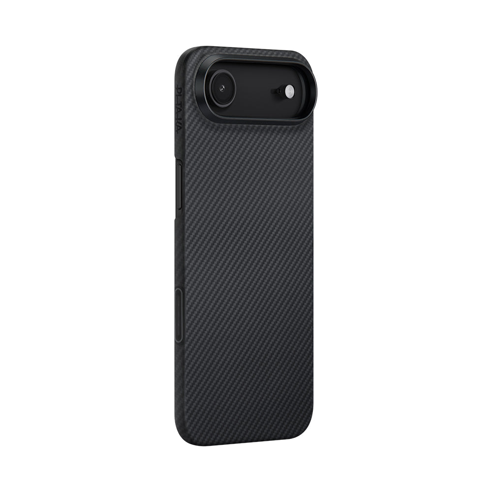 Pitaka Ultra-Slim Classic Serisi iPhone 17 Air M-safe 1500D Aramid Fiber Black-Grey Twill Telefon Kılıfı