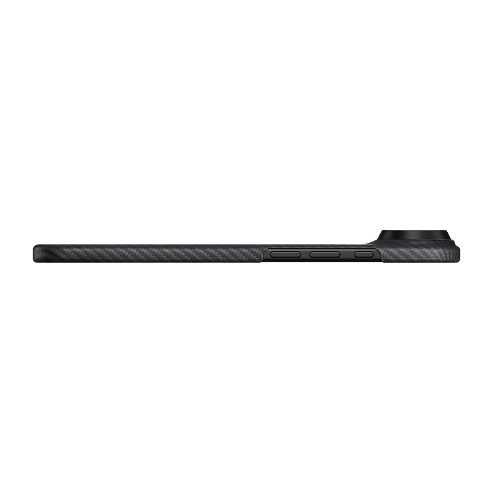 Pitaka Ultra-Slim Classic Serisi iPhone 17 Air M-safe 1500D Aramid Fiber Black-Grey Twill Telefon Kılıfı