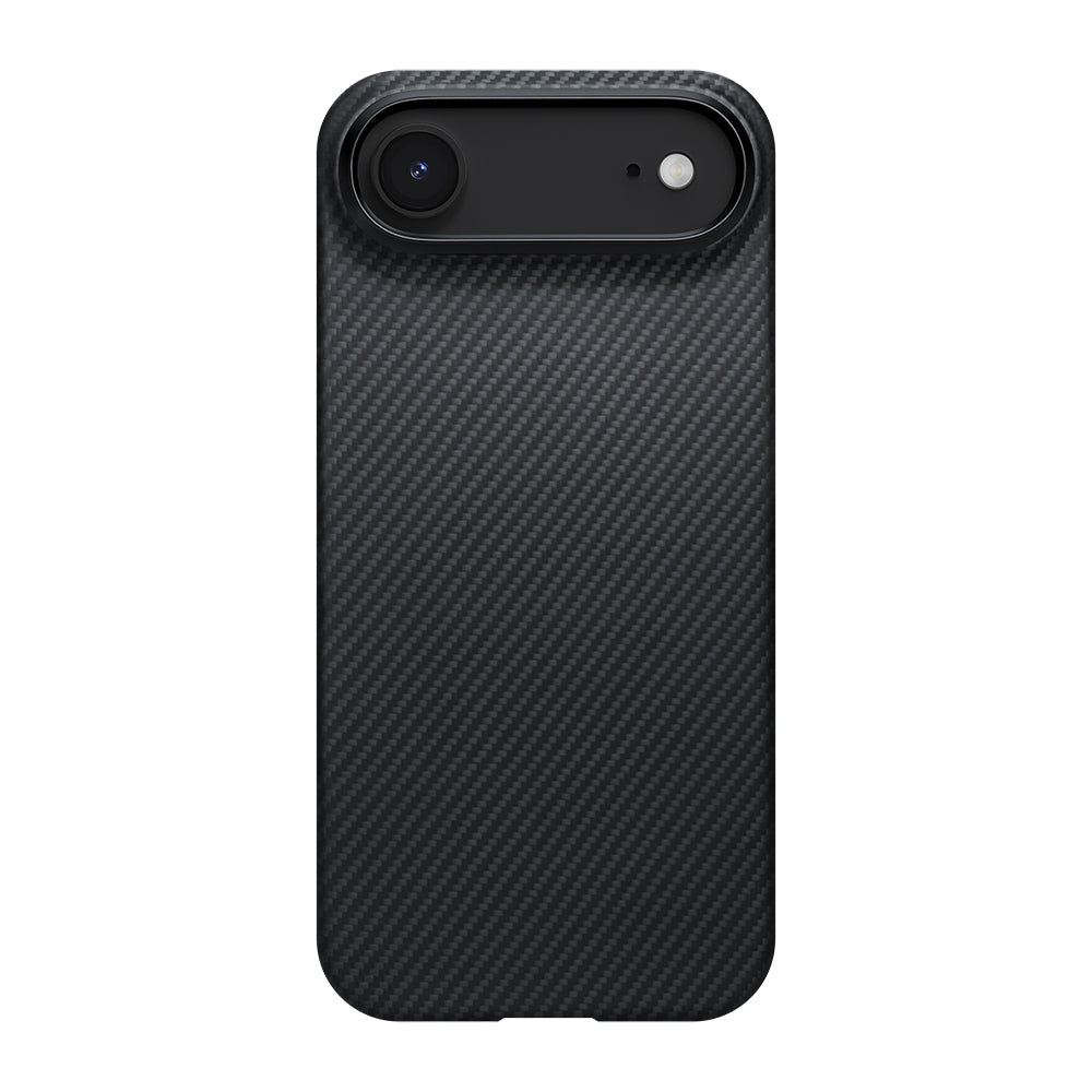 Pitaka Ultra-Slim Classic Serisi iPhone 17 Air M-safe 1500D Aramid Fiber Black-Grey Twill Telefon Kılıfı
