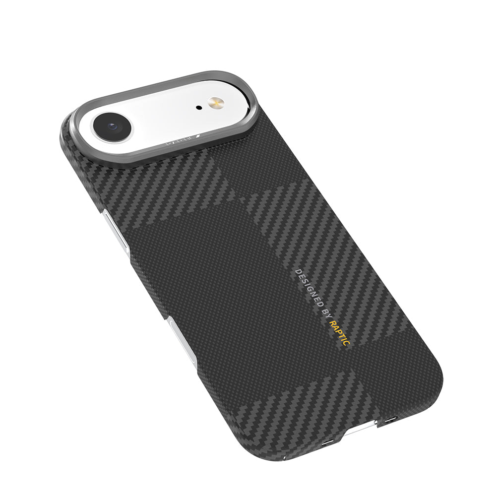 Raptic Aramid Fiber Geotik Serisi iPhone 17 Air Magsafe 600D Metal Kamera Çerçeveli Kılıf