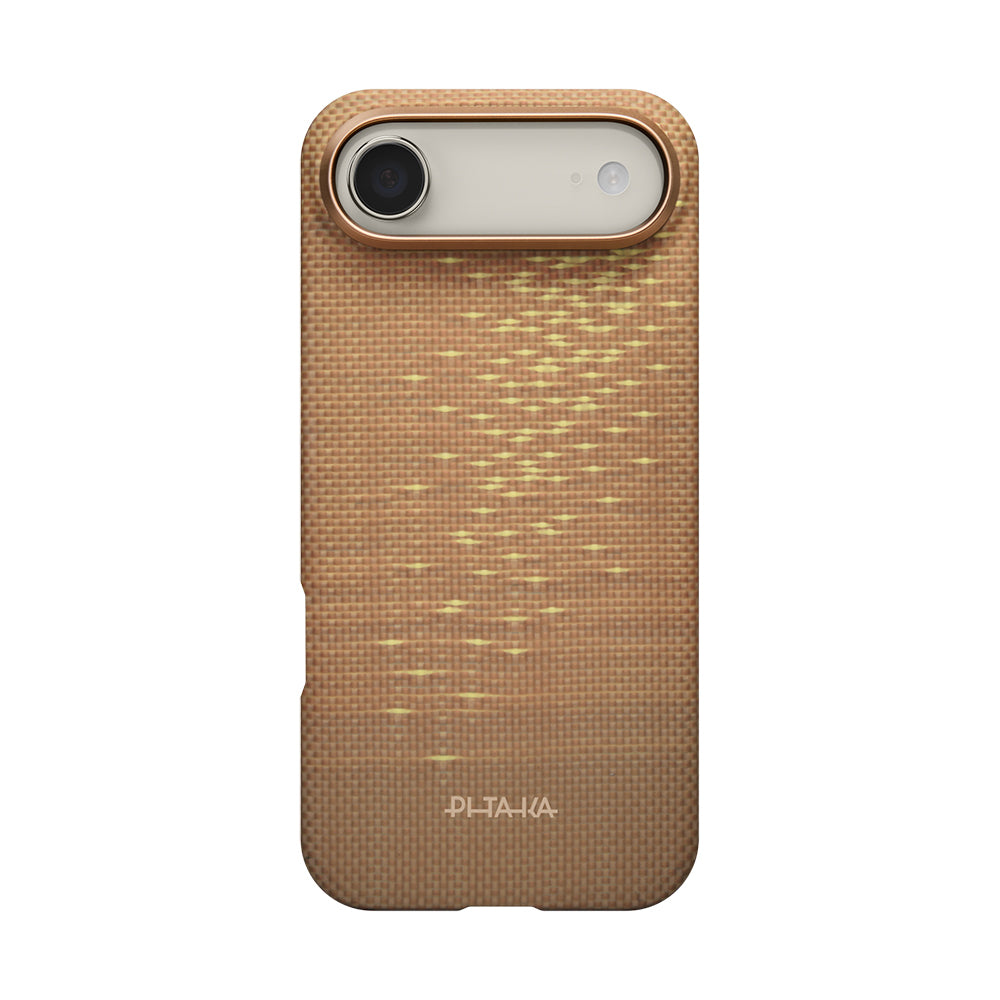 Pitaka Glints of Gold Ultra Slim Serisi iPhone 17 Air M-safe Şarj Özellikli Aramid Fiber Kılıf