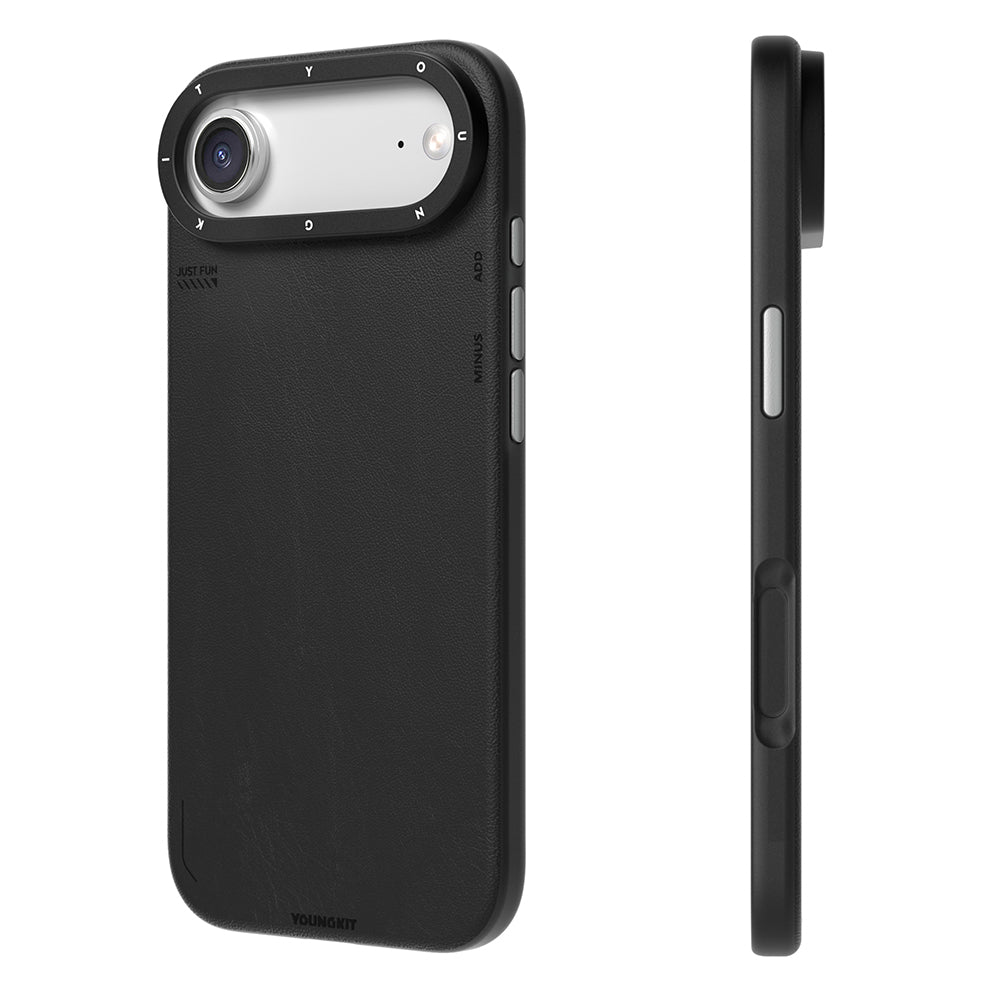 Youngkit Tech Fashion Serisi iPhone 17 Air Kılıf M-safe Basit Mat Deri Desenli Kılıf