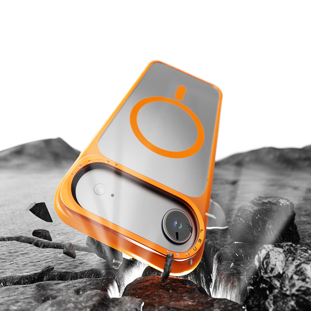 Lenyes CK226 iPhone 17 Air M-safe Şarj Özellikli Metal Kamera Standlı PC Kılıf