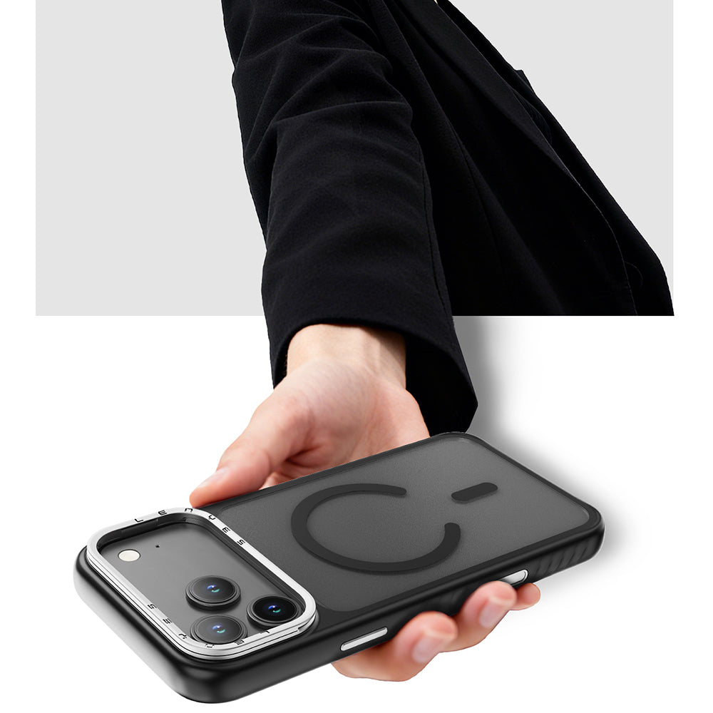 Lenyes CK226 iPhone 17 Air M-safe Şarj Özellikli Metal Kamera Standlı PC Kılıf