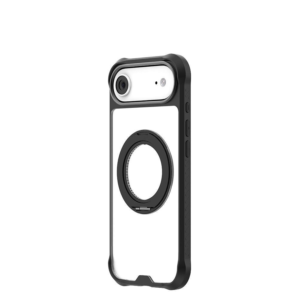 Mutural Obsidian Serisi iPhone 17 Air M-safe Şarj Özellikli Parmak Ring Standlı Airbag Tasarımlı Kılıf