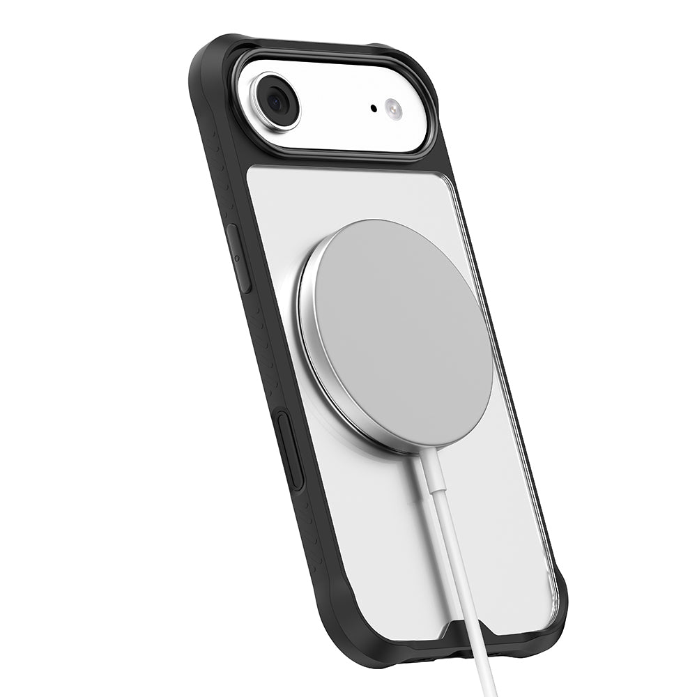 Mutural Obsidian Serisi iPhone 17 Air M-safe Şarj Özellikli Parmak Ring Standlı Airbag Tasarımlı Kılıf