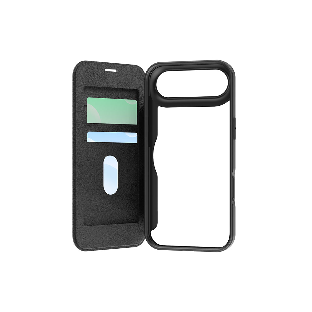 Raptic Air Folio iPhone 17 Air MagSafe Şeffaf Kartlıklı Telefon Kılıfı