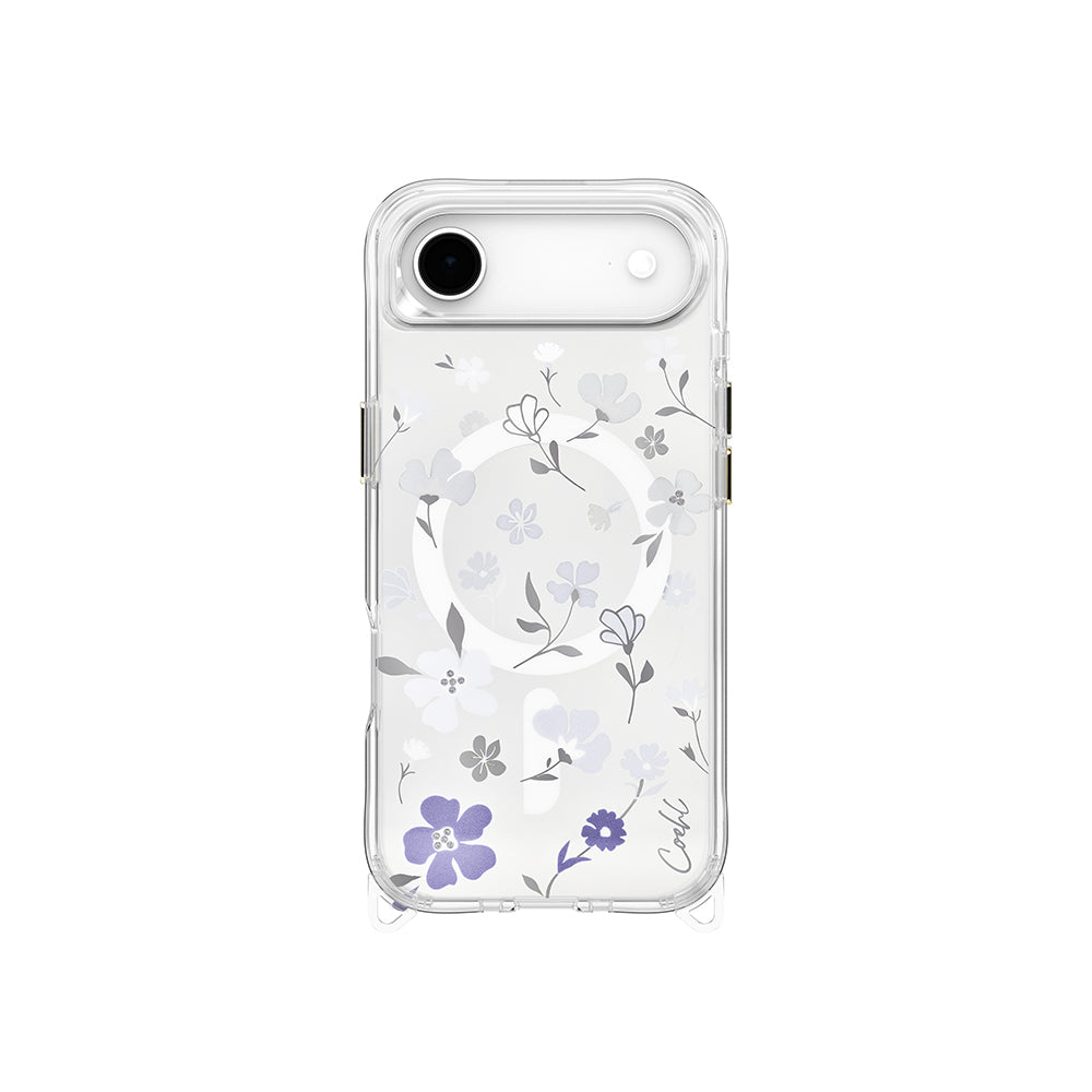 Coehl Amara iPhone 17 Air M-safe Şarj Özellikli Şeffaf Arka Yüzey Çiçekli Kılıf