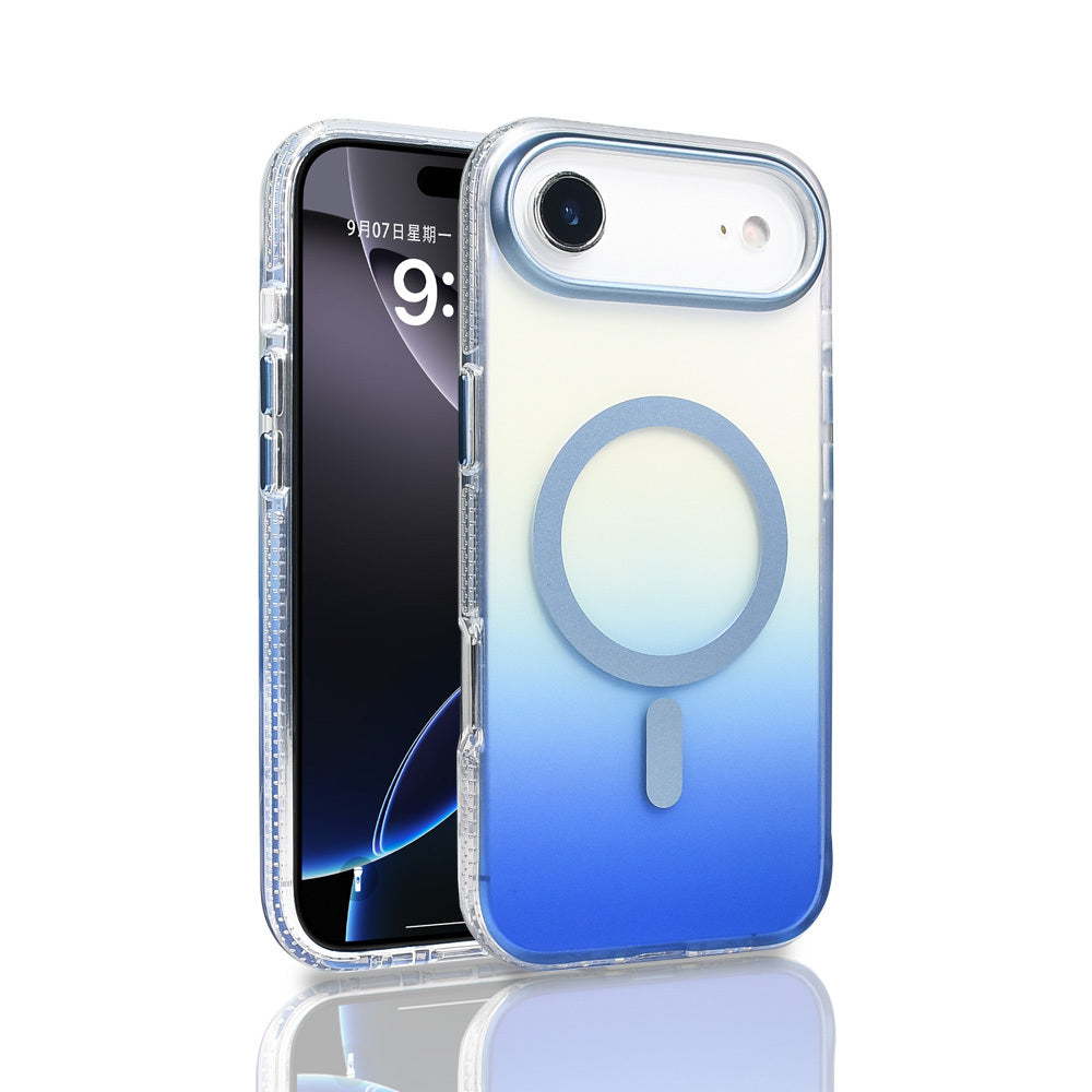 Cepax iPhone 17 Air M-safe Şarj Özellikli Transparan Renk Geçişli Toros Kılıf