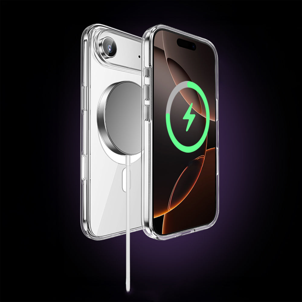 Wlons Pita iPhone 17 Air M-safe Şarj Özellikli Transparan Sert PC Kılıf