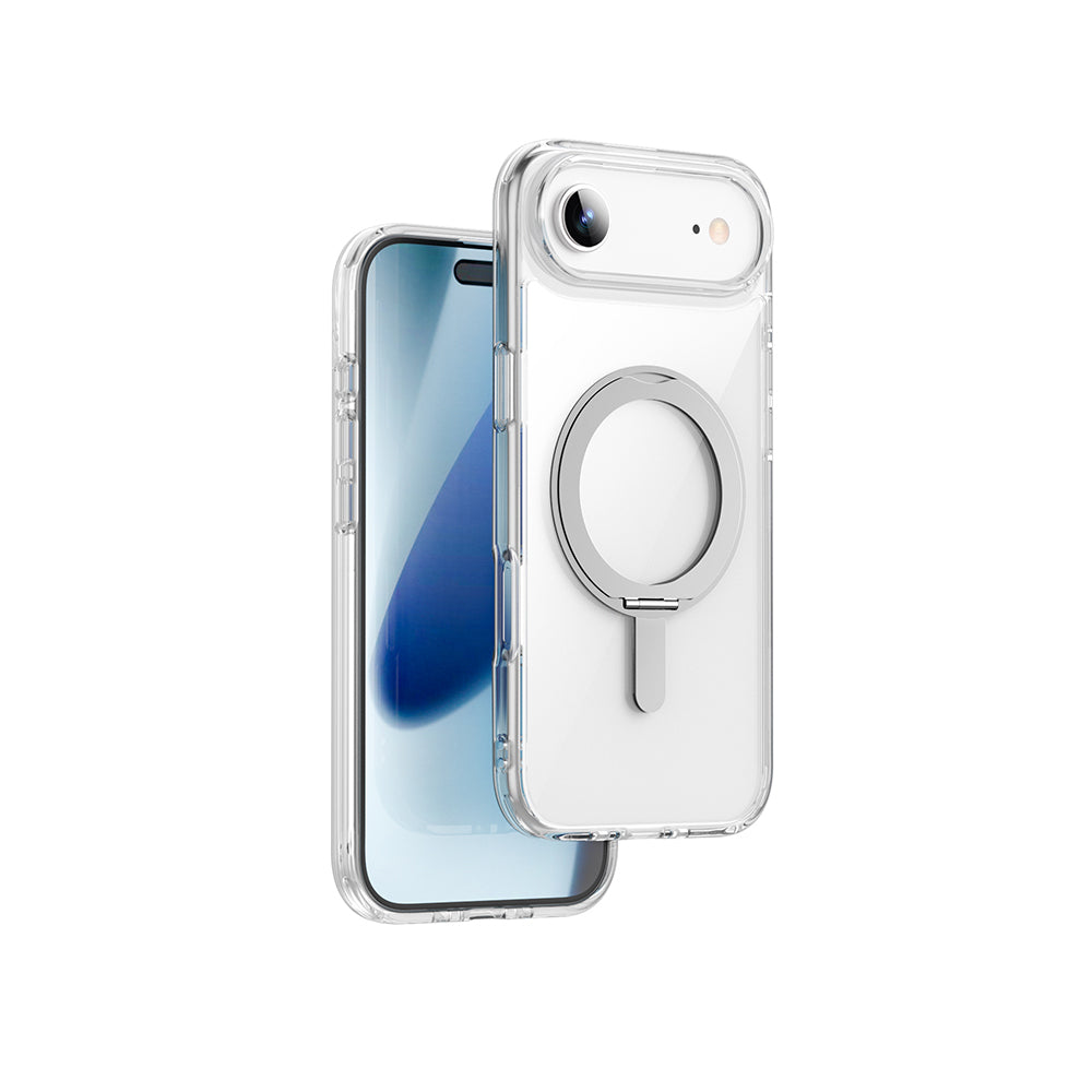 Wiwu MCC-201 iPhone 17 Air M-safe Şarj Özellikli iShield Ultra Serisi Standlı Crystal Sert PC Kılıf
