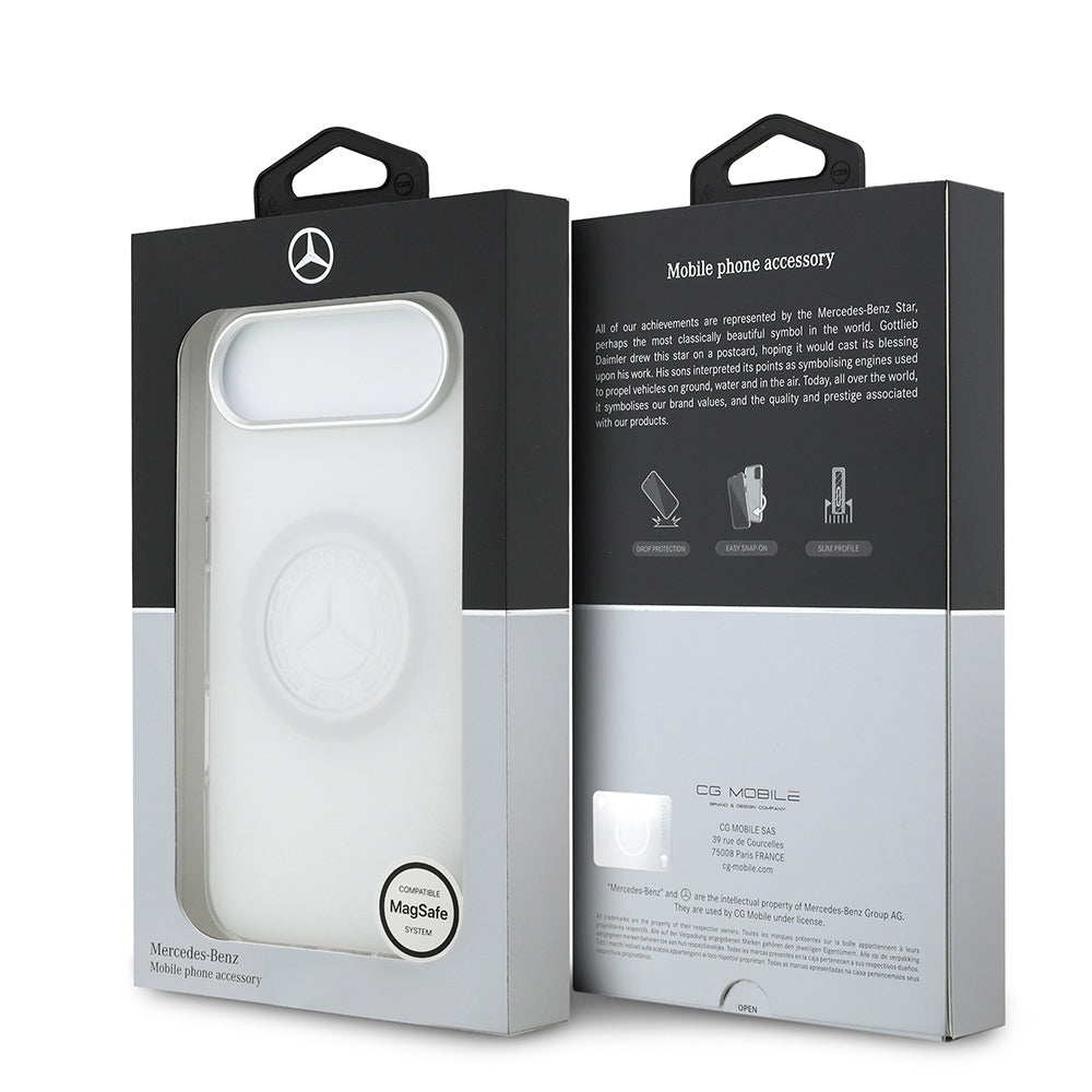 Mercedes Benz iPhone 17 Air Orjinal Lisanslı M-safe Şarj Özellikli Buzlu PC Nostaljik Yıldız Dizayn Kılıf