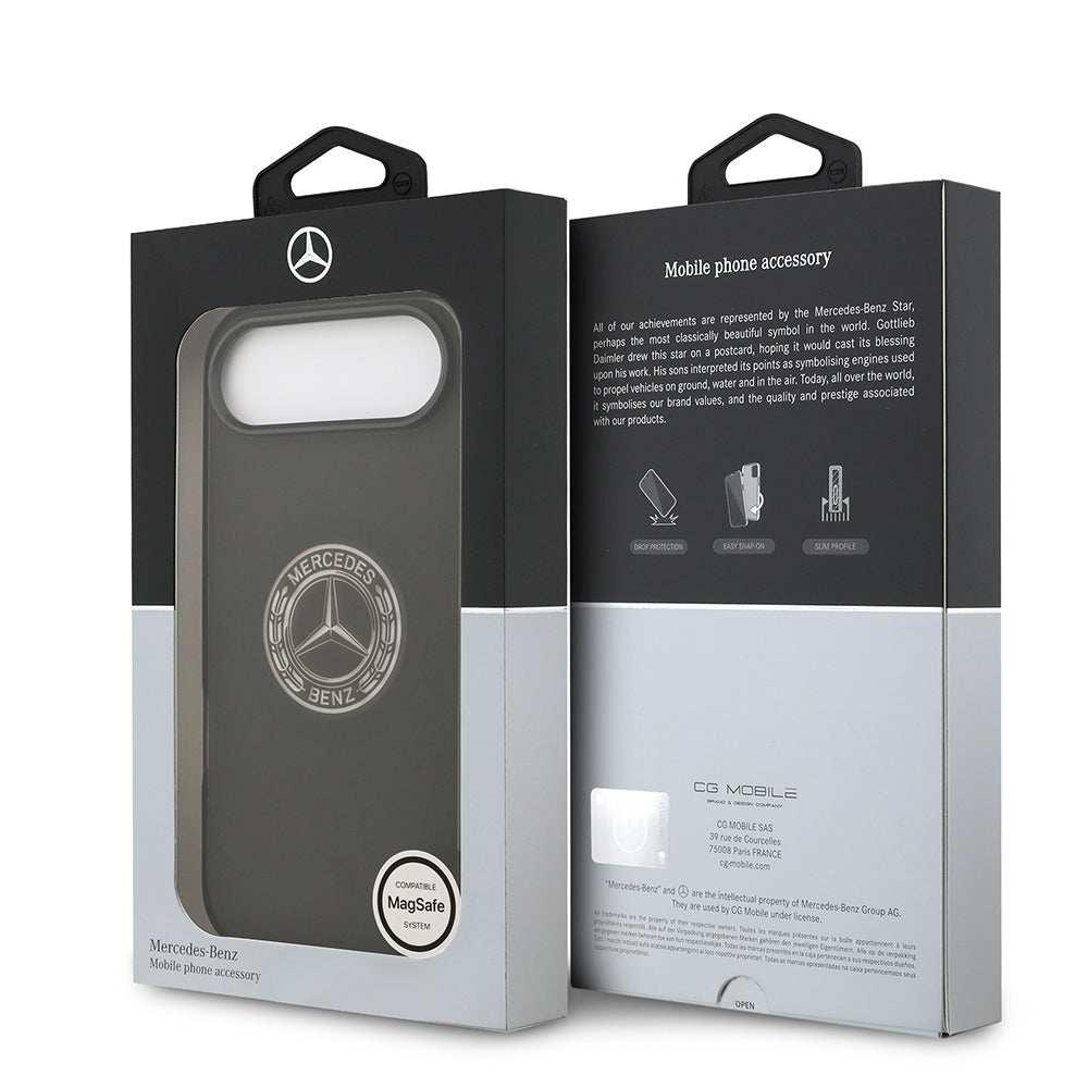 Mercedes Benz iPhone 17 Air Orjinal Lisanslı M-safe Şarj Özellikli Buzlu PC Nostaljik Yıldız Dizayn Kılıf