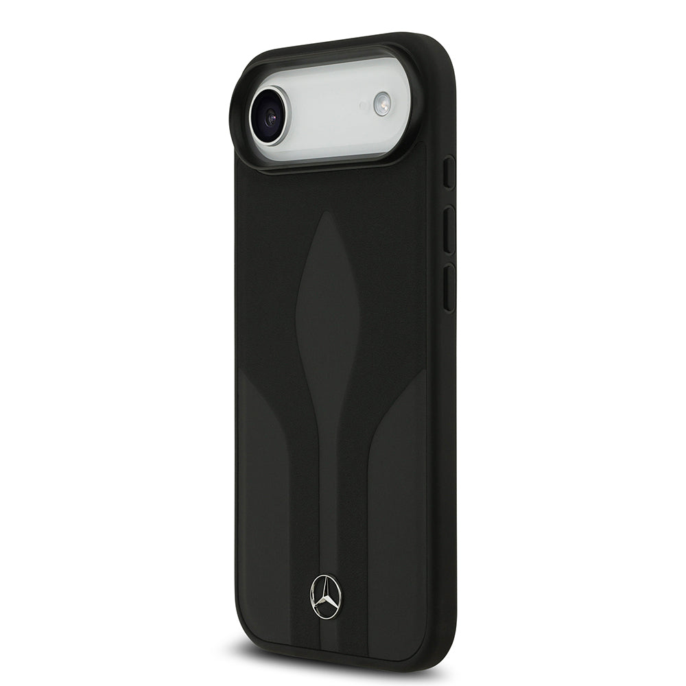 Mercedes Benz iPhone 17 Air Orjinal Lisanslı M-safe Şarj Özellikli Dokulu Desenli Deri Kılıf