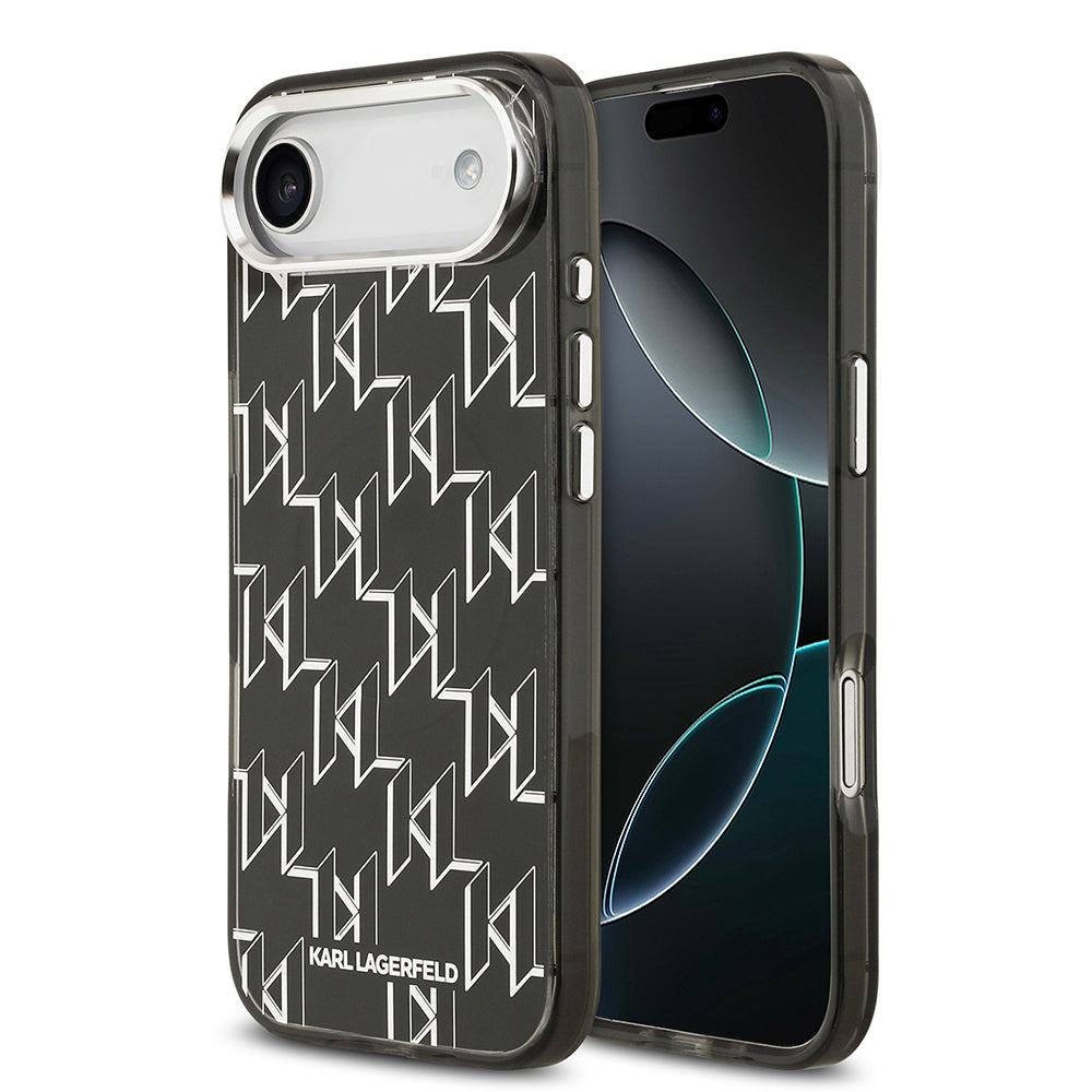 Karl Lagerfeld iPhone 17 Air Orjinal Lisanslı M-safe Şarj Özellikli IML Baskılı Monogram Dizayn Kılıf