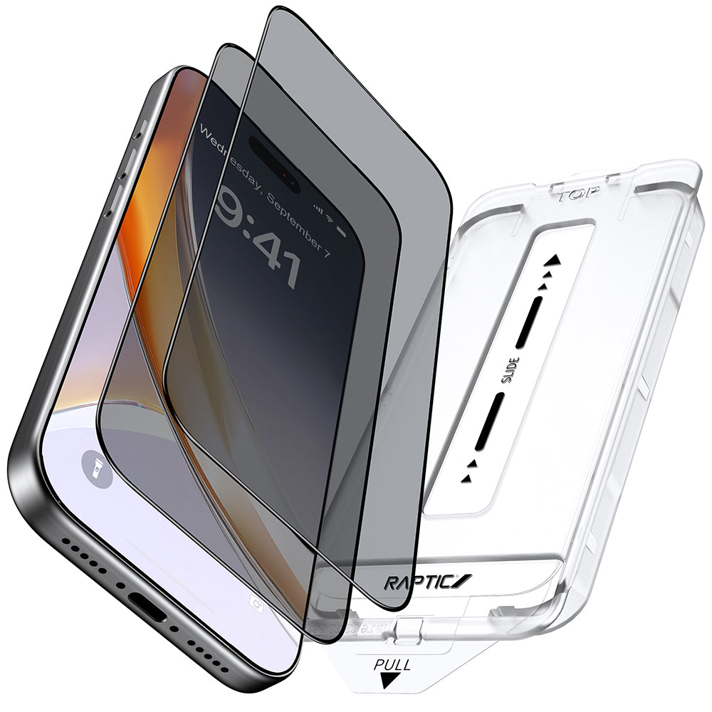 Raptic Air Glass iPhone 17 Air 2.5D Privacy Hayalet Ekran Koruyucu 2 Adet + Kolay Uygulama Aparatlı