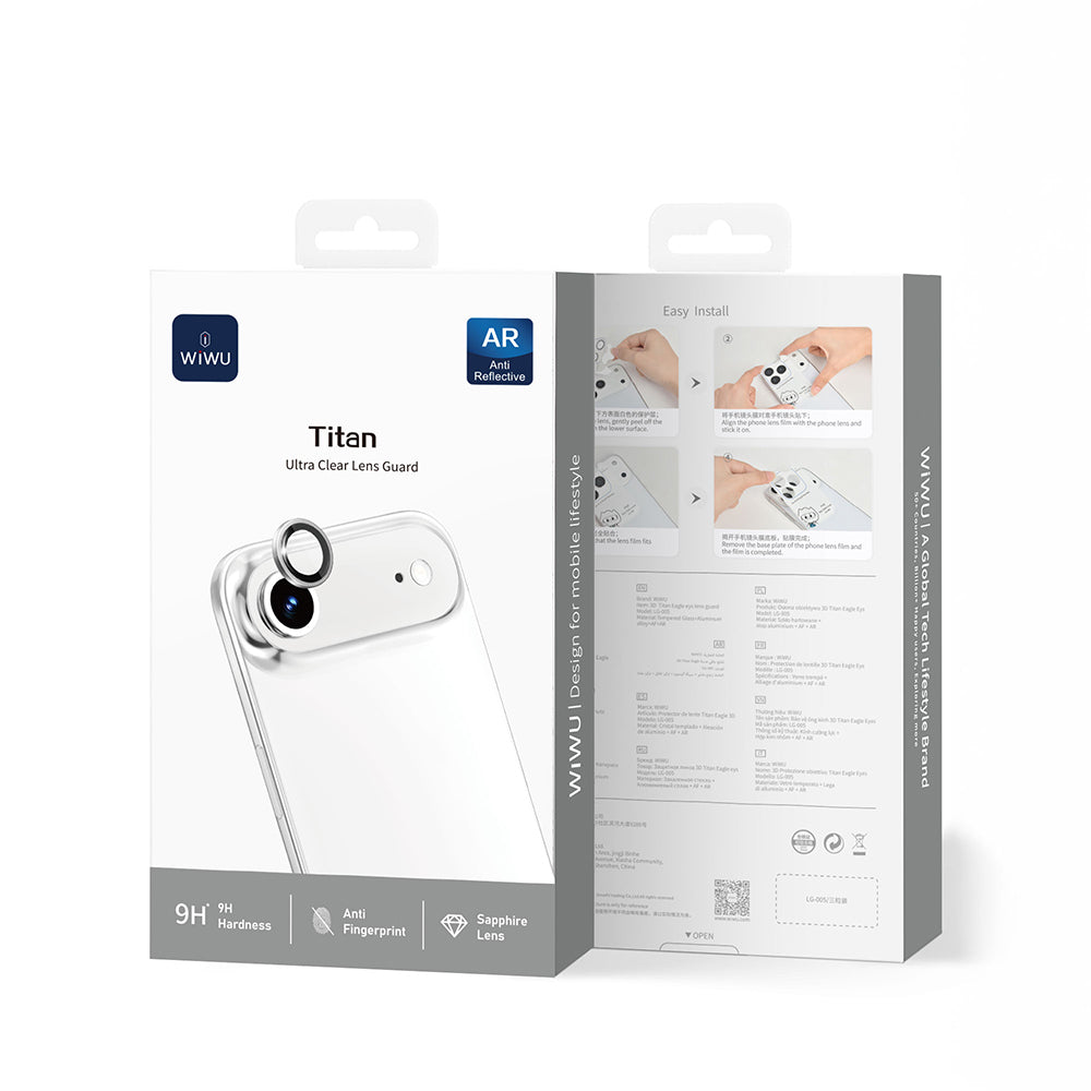 Wiwu LG-005 Falcon Anti Reflective iPhone 17 Air Çizilmeye Karşı Dayanıklı Safir Kamera Lens Koruyucu