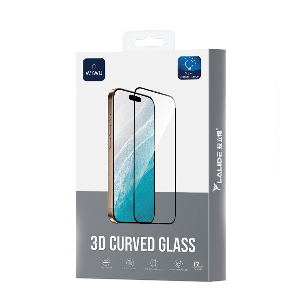 Wiwu LLD301 iPhone 17 Air 3D Curved Parmak İzi Bırakmayan Temperli Cam Ekran Koruyucu
