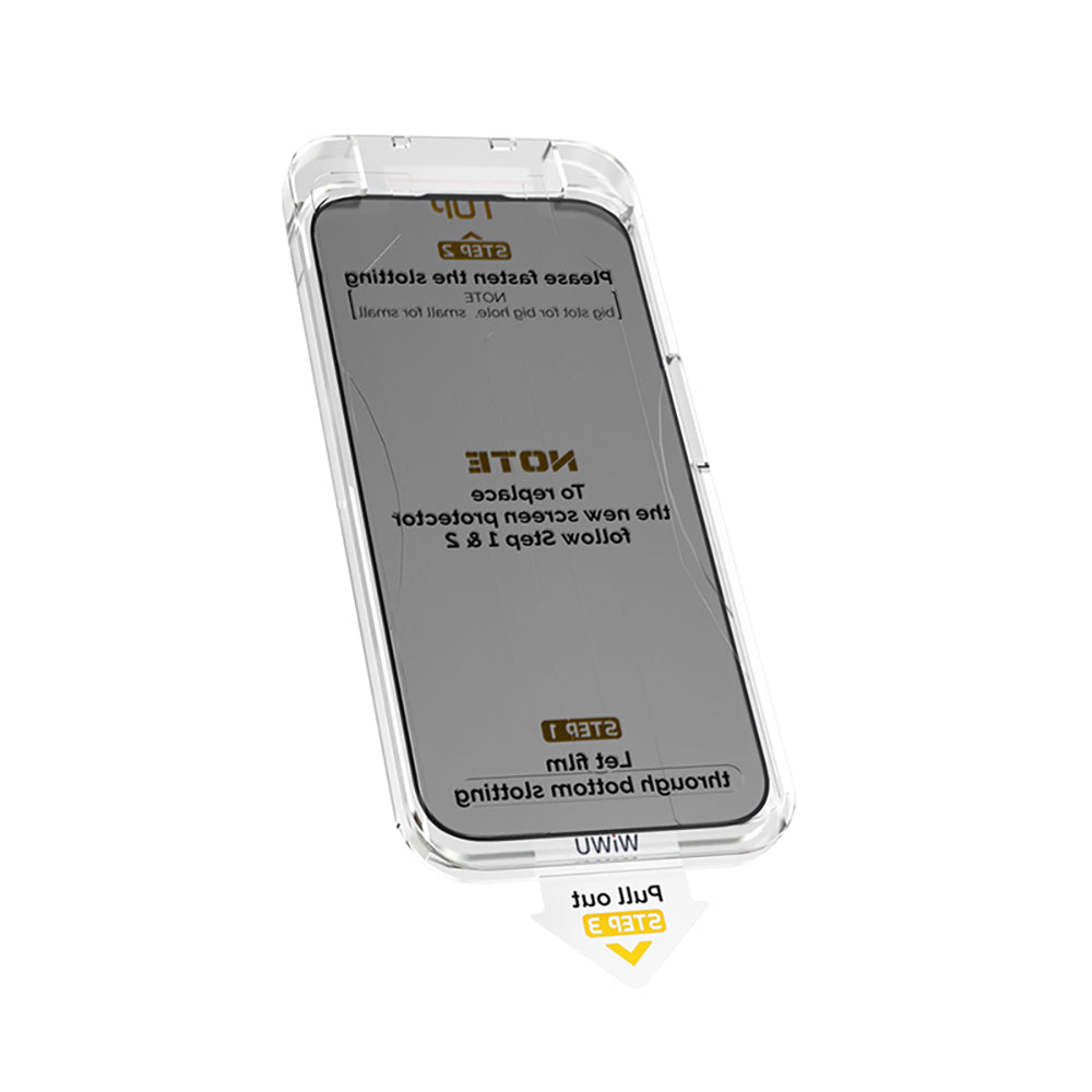 Wiwu Wi-SQ009 iPhone 17 Air Easy Install iPrivacy 360° Anti-Peep Oleofobik Temperli Cam Ekran Koruyucu + Kolay Uygulama Aparatlı