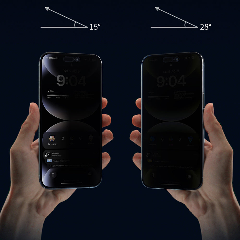 Wiwu Wi-SQ009 iPhone 17 Air Easy Install iPrivacy 360° Anti-Peep Oleofobik Temperli Cam Ekran Koruyucu + Kolay Uygulama Aparatlı