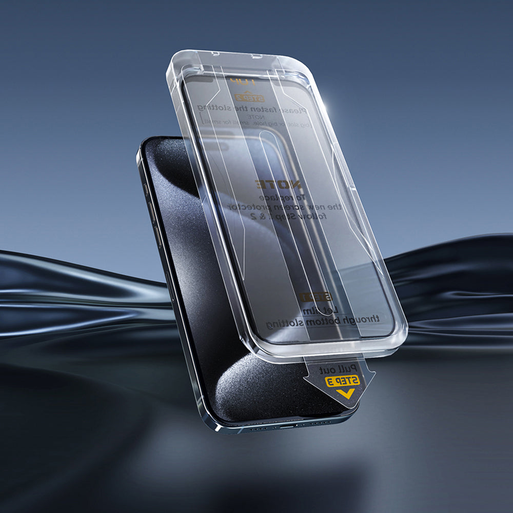 Wiwu Wi-SQ009 iPhone 17 Air Easy Install iPrivacy 360° Anti-Peep Oleofobik Temperli Cam Ekran Koruyucu + Kolay Uygulama Aparatlı