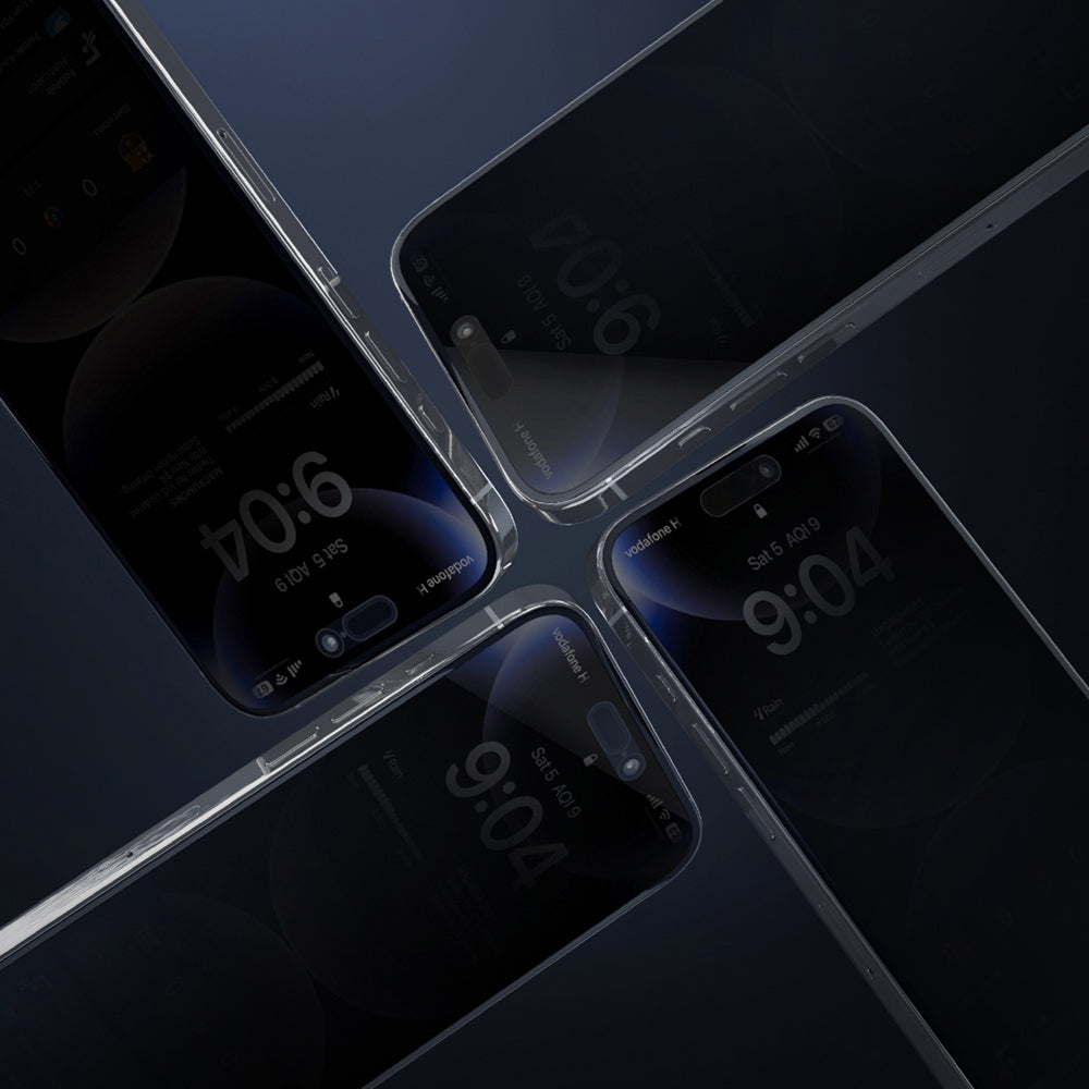 Wiwu Wi-SQ009 iPhone 17 Air Easy Install iPrivacy 360° Anti-Peep Oleofobik Temperli Cam Ekran Koruyucu + Kolay Uygulama Aparatlı