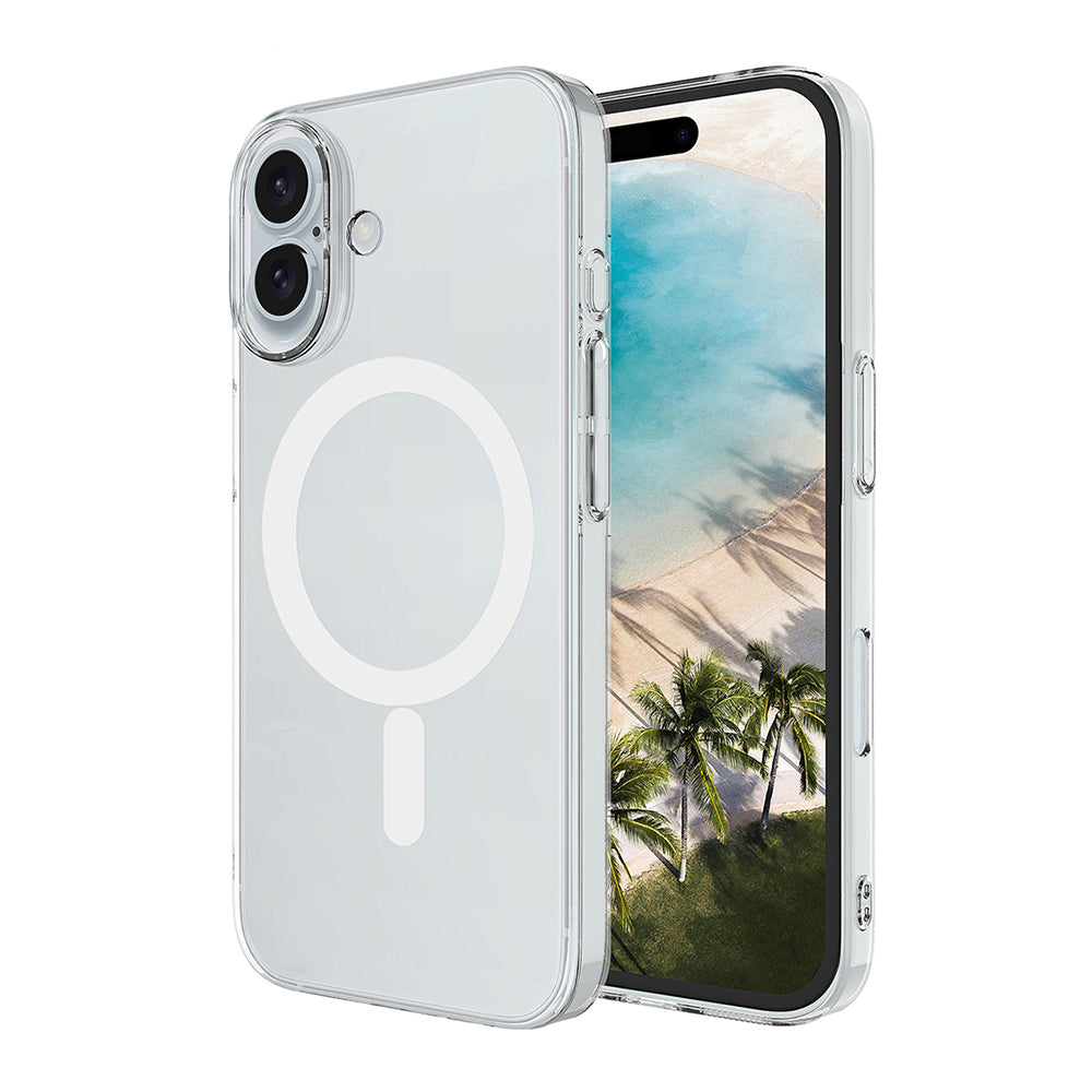Cepax iPhone 17 Kamera Korumalı M-Safe Şarj Özellikli Şeffaf London Sert PC Kılıf