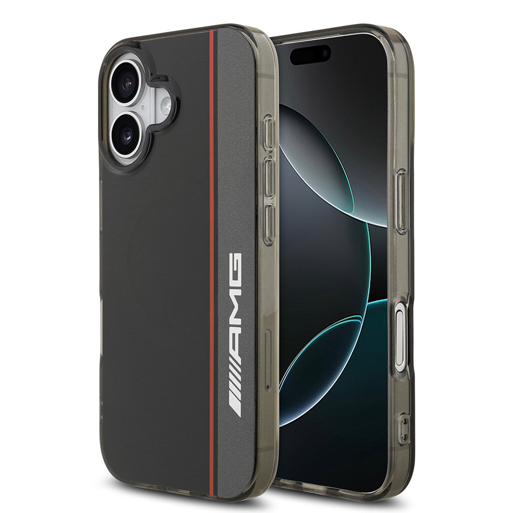 AMG iPhone 17 Orjinal Lisanslı M-safe Şarj Özellikli IML Baskı Logolu Çift Katmanlı Bow Lines Kılıf