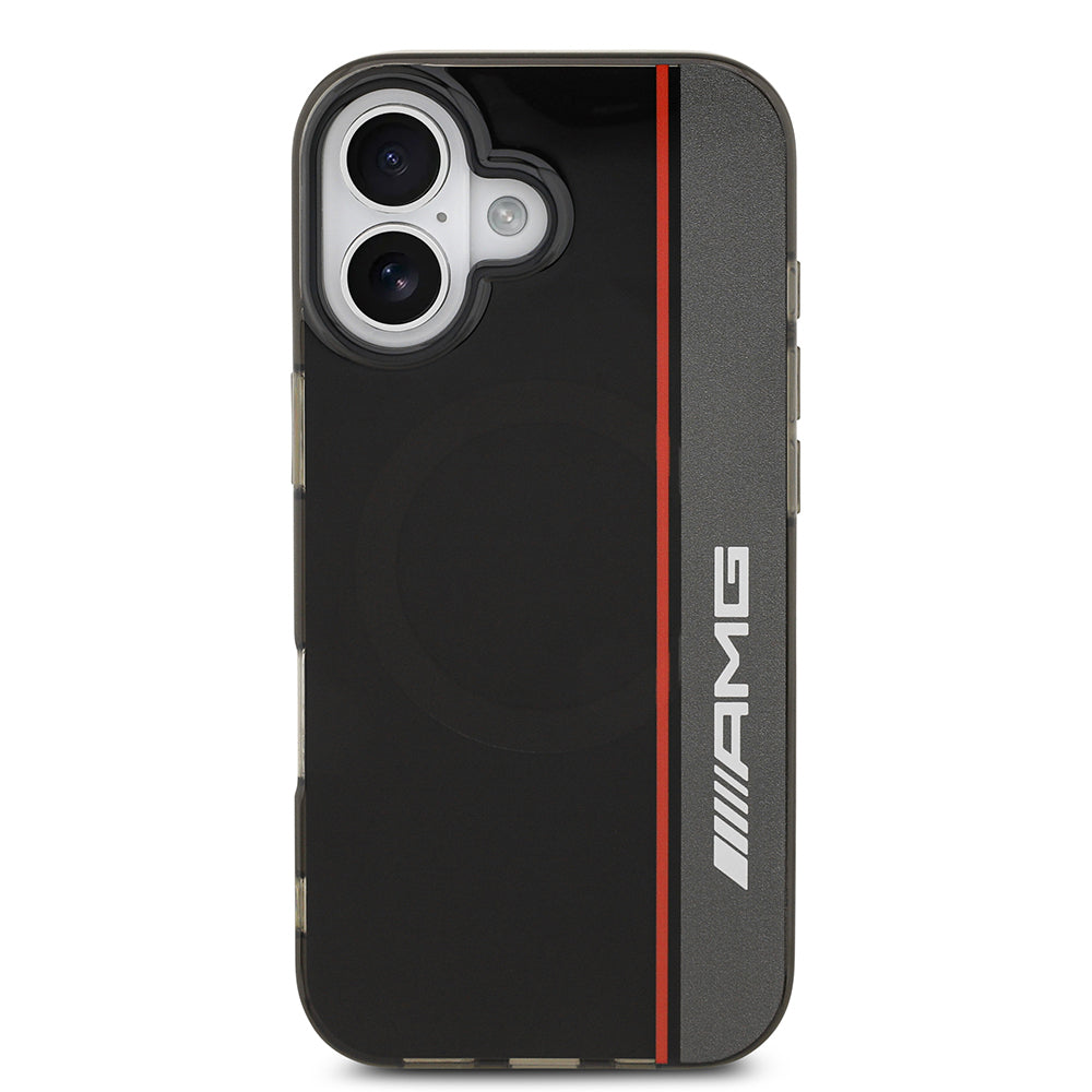 AMG iPhone 17 Orjinal Lisanslı M-safe Şarj Özellikli IML Baskı Logolu Çift Katmanlı Bow Lines Kılıf