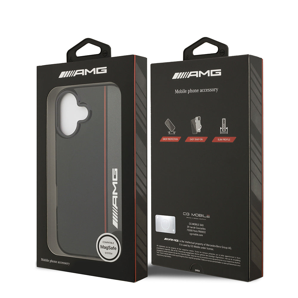 AMG iPhone 17 Orjinal Lisanslı M-safe Şarj Özellikli IML Baskı Logolu Çift Katmanlı Bow Lines Kılıf