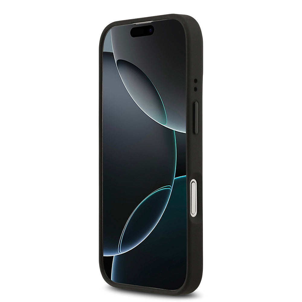 BMW iPhone 17 Orjinal Lisanslı M-safe Şarj Özellikli M Logolu Üç Şeritli Delikli Deri Kılıf