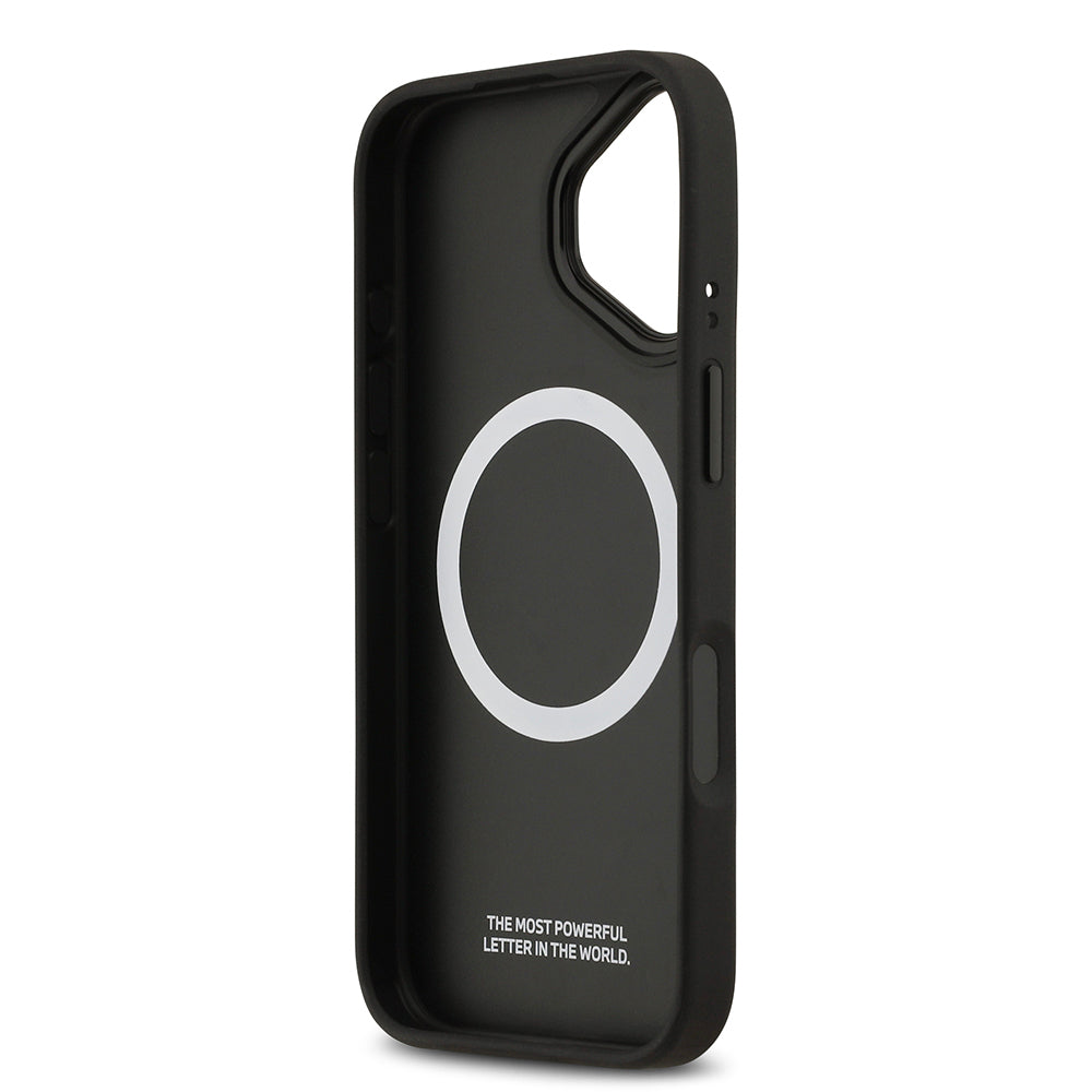 BMW iPhone 17 Orjinal Lisanslı M-safe Şarj Özellikli Metal BMW ve M Logolu PU Karbon Tasarımlı Kılıf