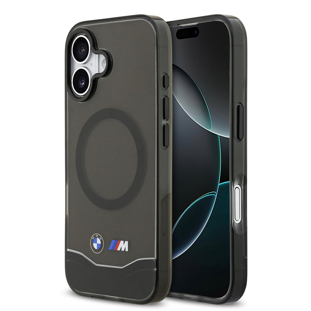 BMW iPhone 17 Orjinal Lisanslı M-safe Şarj Özellikli Metal Buton Tasarımlı Tranparan M Dizayn Kılıf