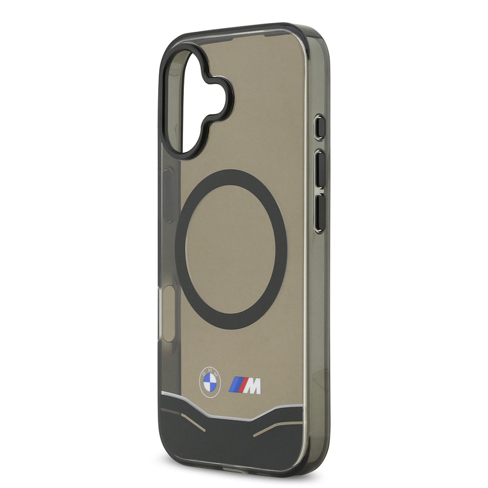 BMW iPhone 17 Orjinal Lisanslı M-safe Şarj Özellikli Metal Buton Tasarımlı Tranparan M Dizayn Kılıf