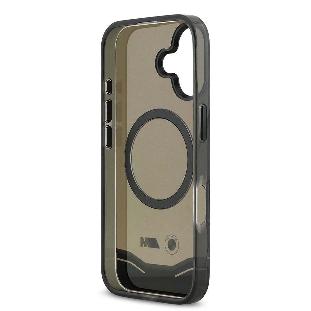 BMW iPhone 17 Orjinal Lisanslı M-safe Şarj Özellikli Metal Buton Tasarımlı Tranparan M Dizayn Kılıf