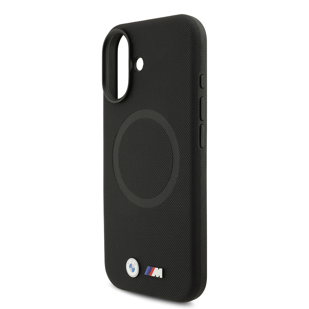 BMW iPhone 17 Orjinal Lisanslı M-safe Şarj Özellikli Metal Logolu Delikli M Dizayn Deri Kılıf