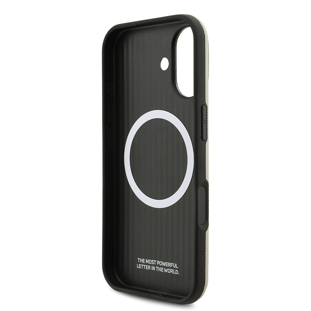 BMW iPhone 17 Orjinal Lisanslı M-safe Şarj Özellikli Metal Logolu Delikli M Dizayn Deri Kılıf