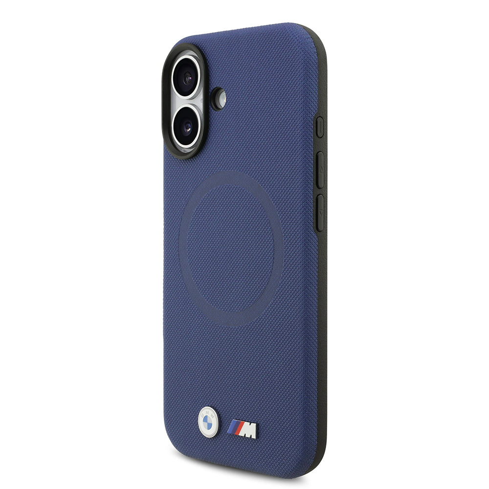 BMW iPhone 17 Orjinal Lisanslı M-safe Şarj Özellikli Metal Logolu Delikli M Dizayn Deri Kılıf