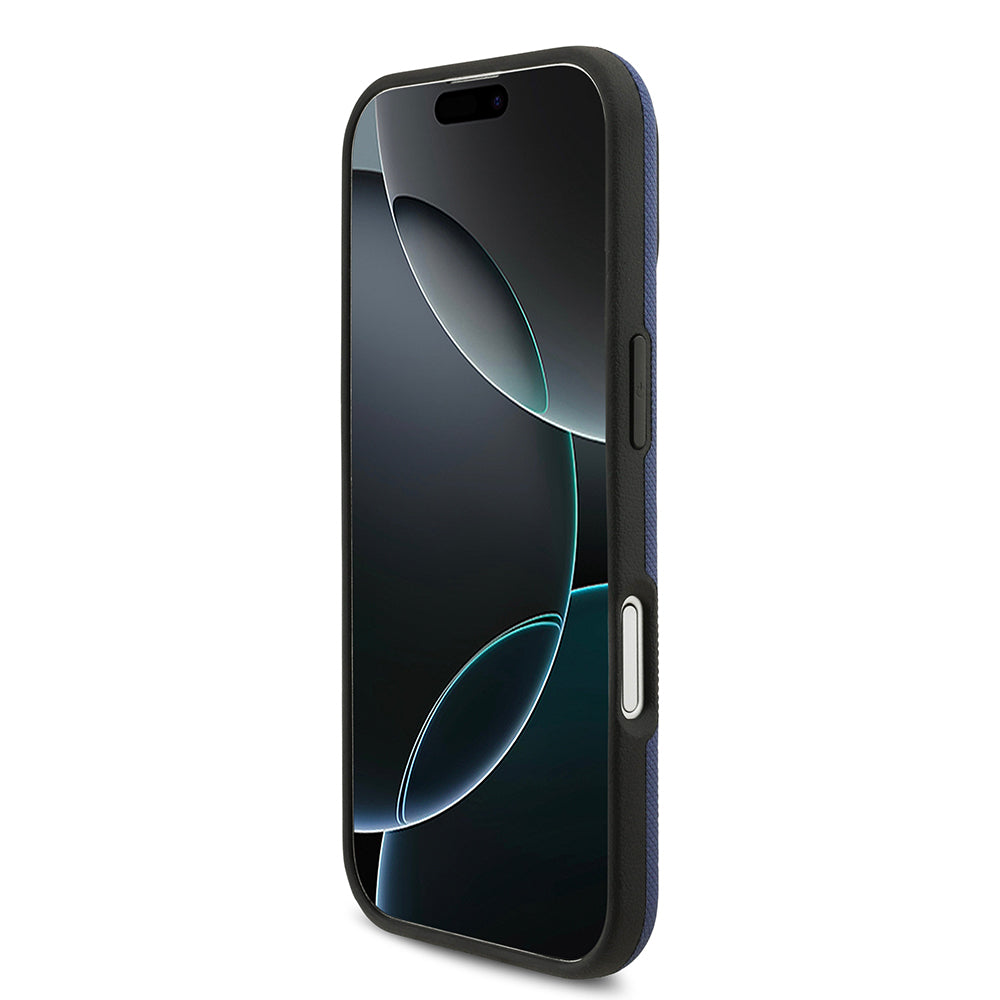 BMW iPhone 17 Orjinal Lisanslı M-safe Şarj Özellikli Metal Logolu Delikli M Dizayn Deri Kılıf