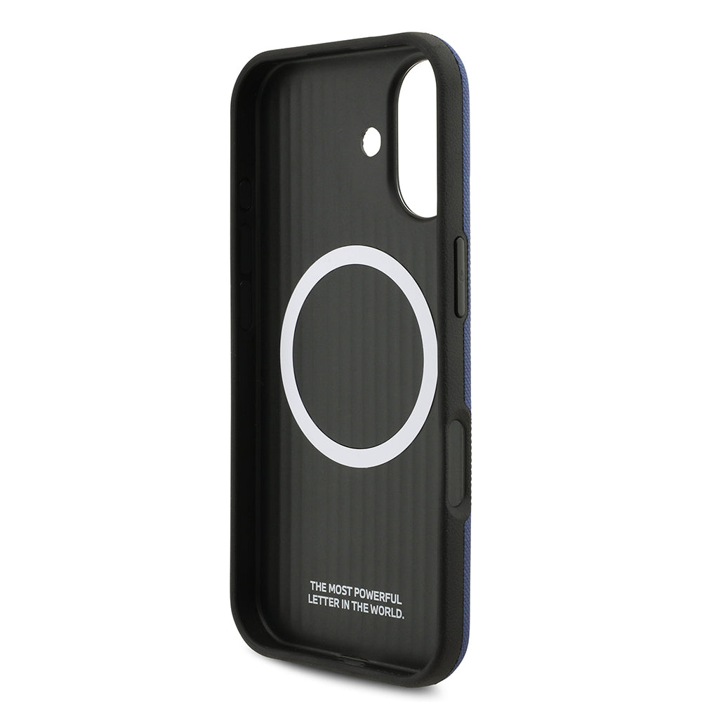 BMW iPhone 17 Orjinal Lisanslı M-safe Şarj Özellikli Metal Logolu Delikli M Dizayn Deri Kılıf