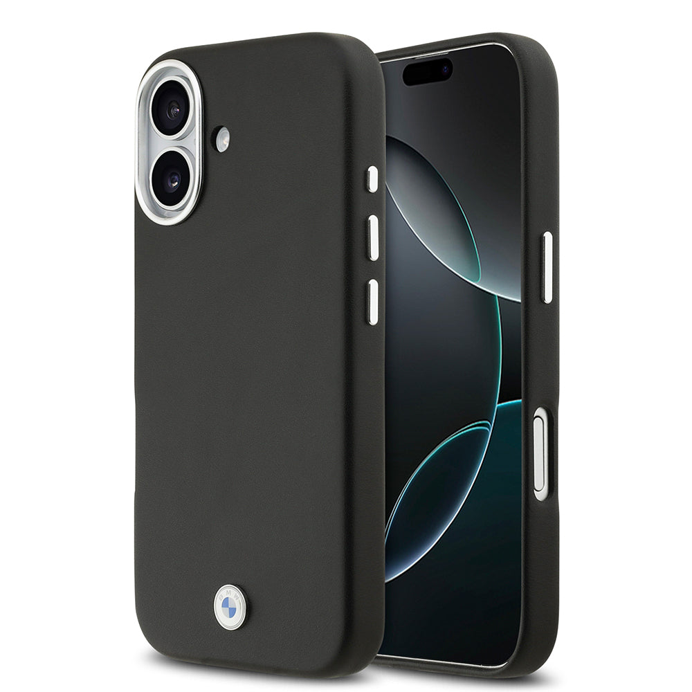 BMW iPhone 17 Orjinal Lisanslı M-safe Şarj Özellikli Metal Logolu Tam Kaplama Deri Kılıf