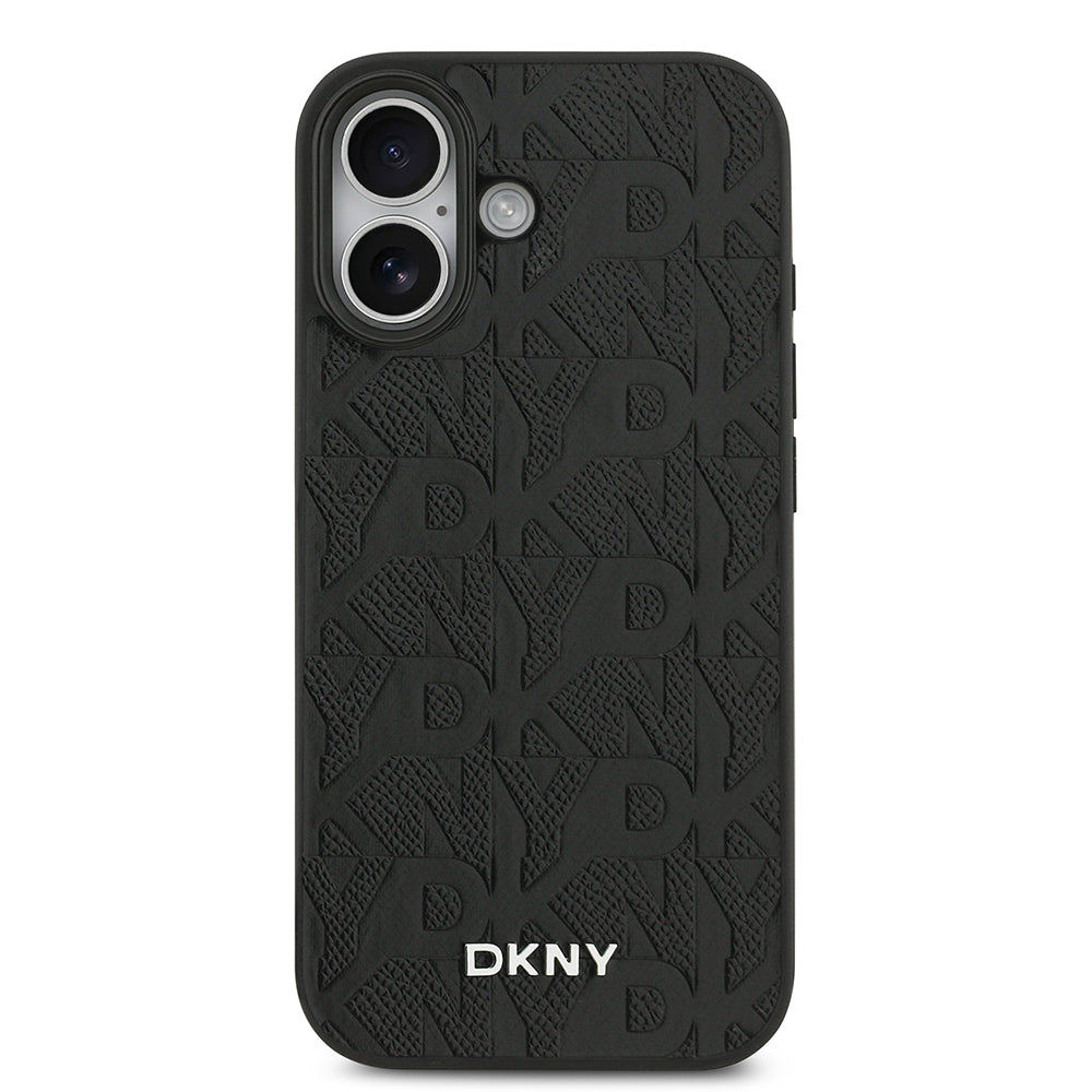 DKNY iPhone 17 Orjinal Lisanslı M-safe Şarj Özellikli 3D Yazılı Grid Pattern Telefon Kılıfı